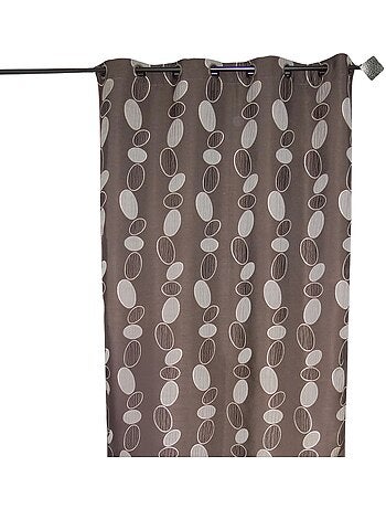 Rideau Ameublement en Jacquard Galets Chocolat