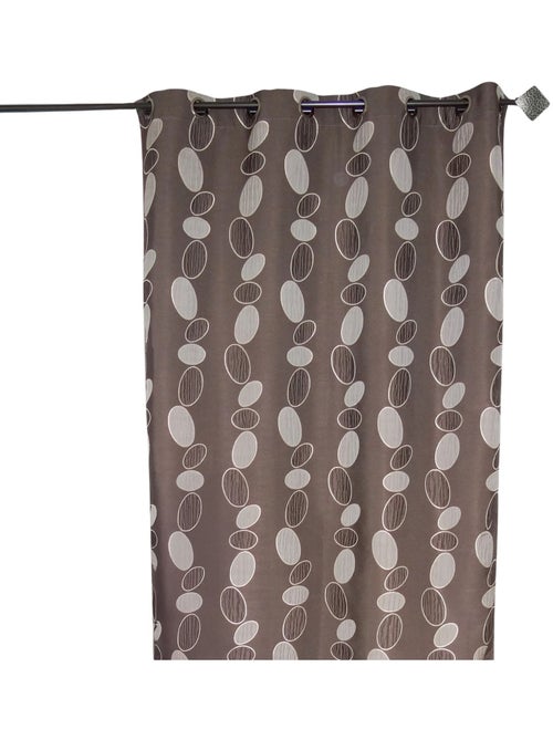 Rideau Ameublement en Jacquard Galets Chocolat - Kiabi