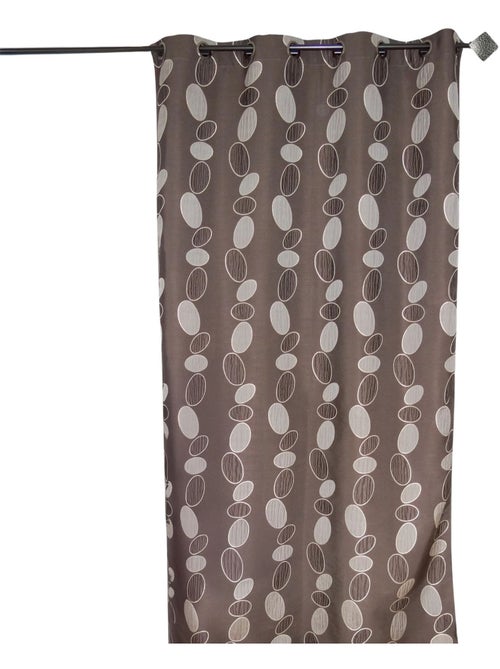 Rideau Ameublement en Jacquard Galets Chocolat - Kiabi