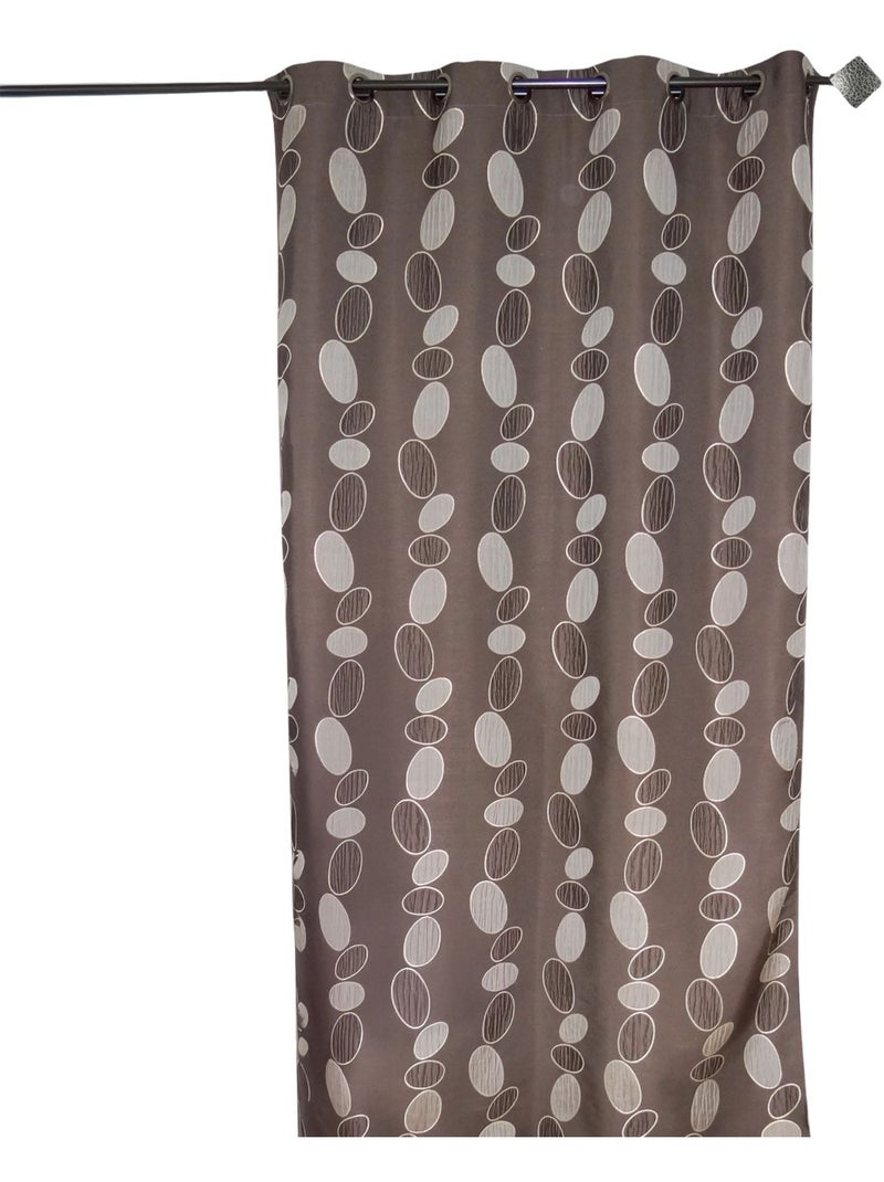 Rideau Ameublement en Jacquard Galets Chocolat Marron chocolat - Kiabi