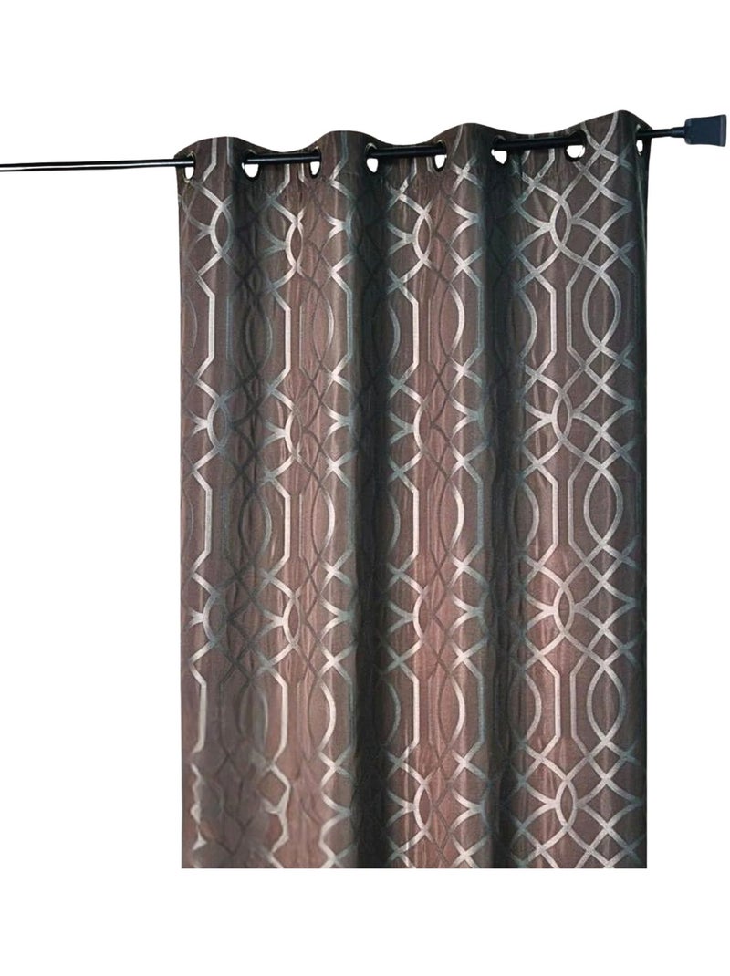 Rideau Ameublement en Jacquard Motif Géométrique Gris clair - Kiabi