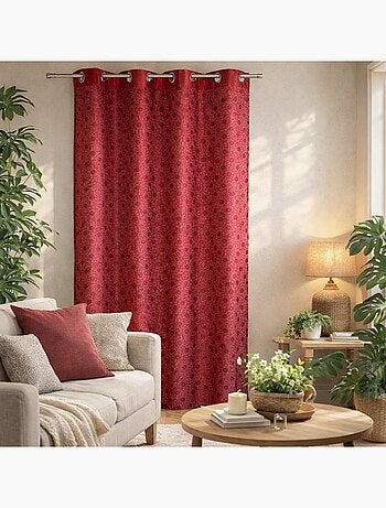 Rideau ameublement en Shantung doublé Fantaisie