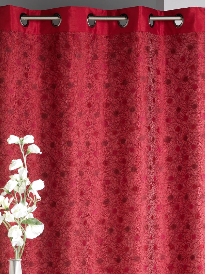 Rideau ameublement en Shantung doublé Fantaisie Rouge - Kiabi