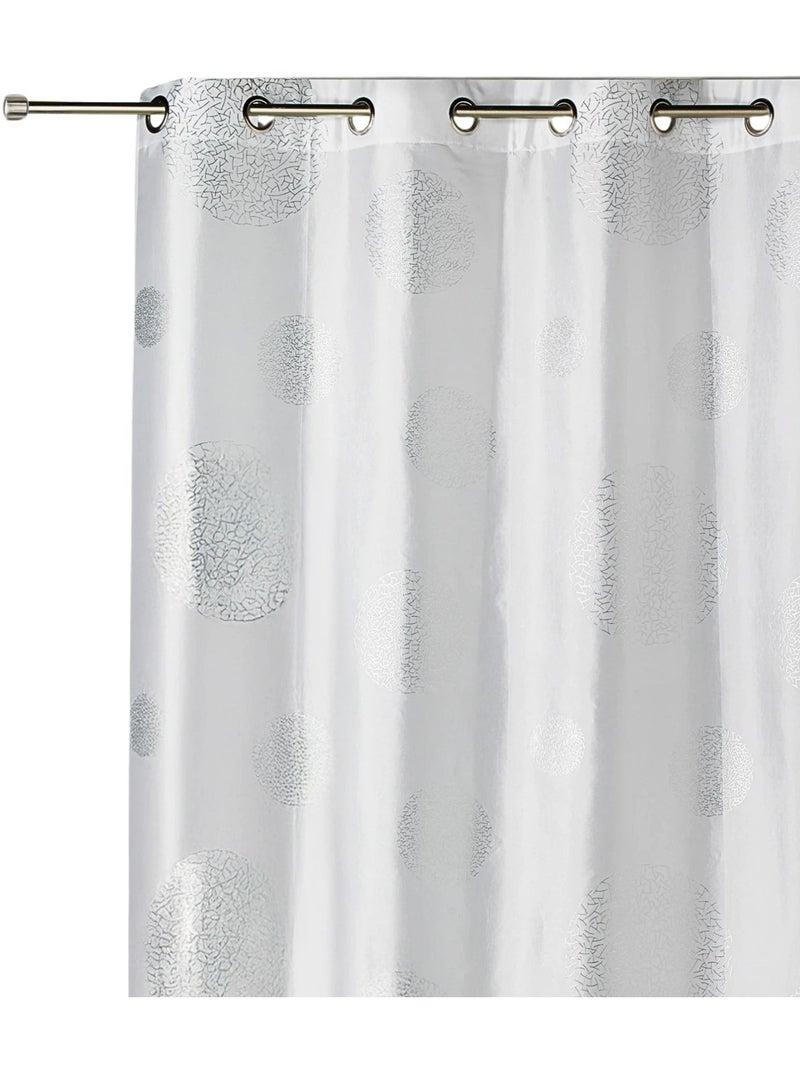 Rideau ameublement en Taffetas imprimé Argent Blanc - Kiabi