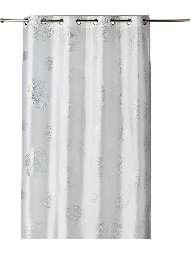 Rideau ameublement en Taffetas imprimé Argent Blanc - Kiabi