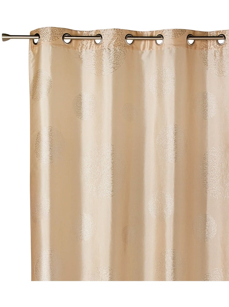 Rideau ameublement en Taffetas imprimé Argent Ivoire - Kiabi