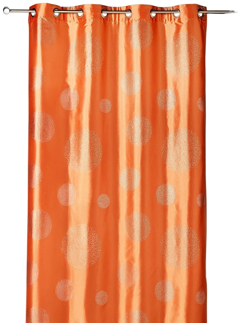 Rideau ameublement en Taffetas imprimé Argent Orange - Kiabi