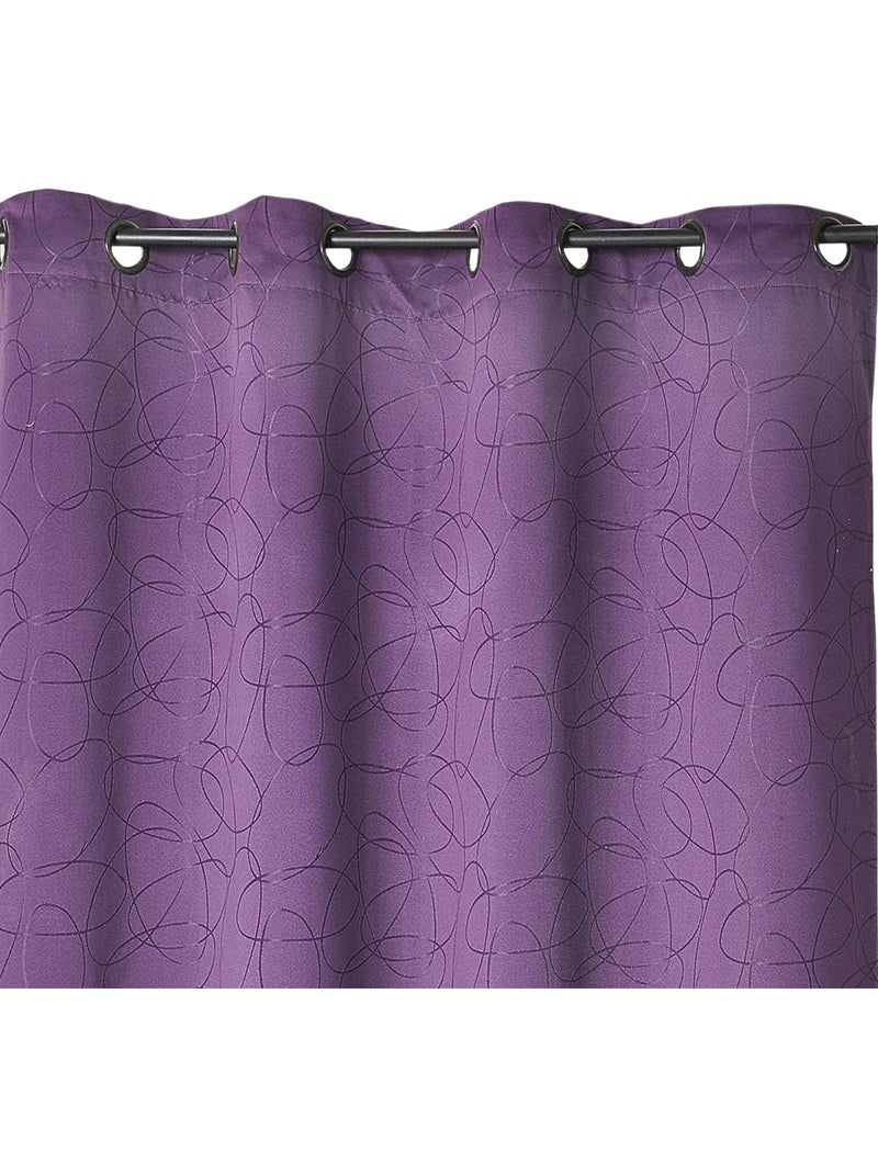 Rideau ameublement jacquard motif géométrique Violet - Kiabi