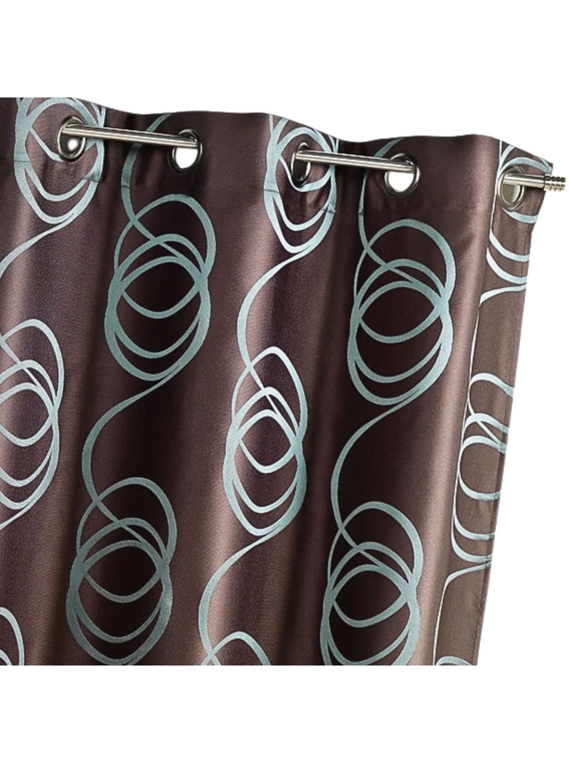 Rideau Ameublement Jacquard 'Tourbillons' Violet prune - Kiabi