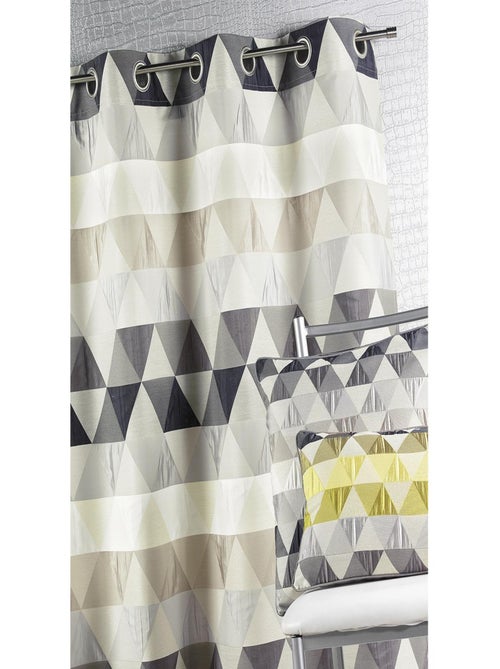 Rideau ameublement Jacquard 'triangles' - Kiabi