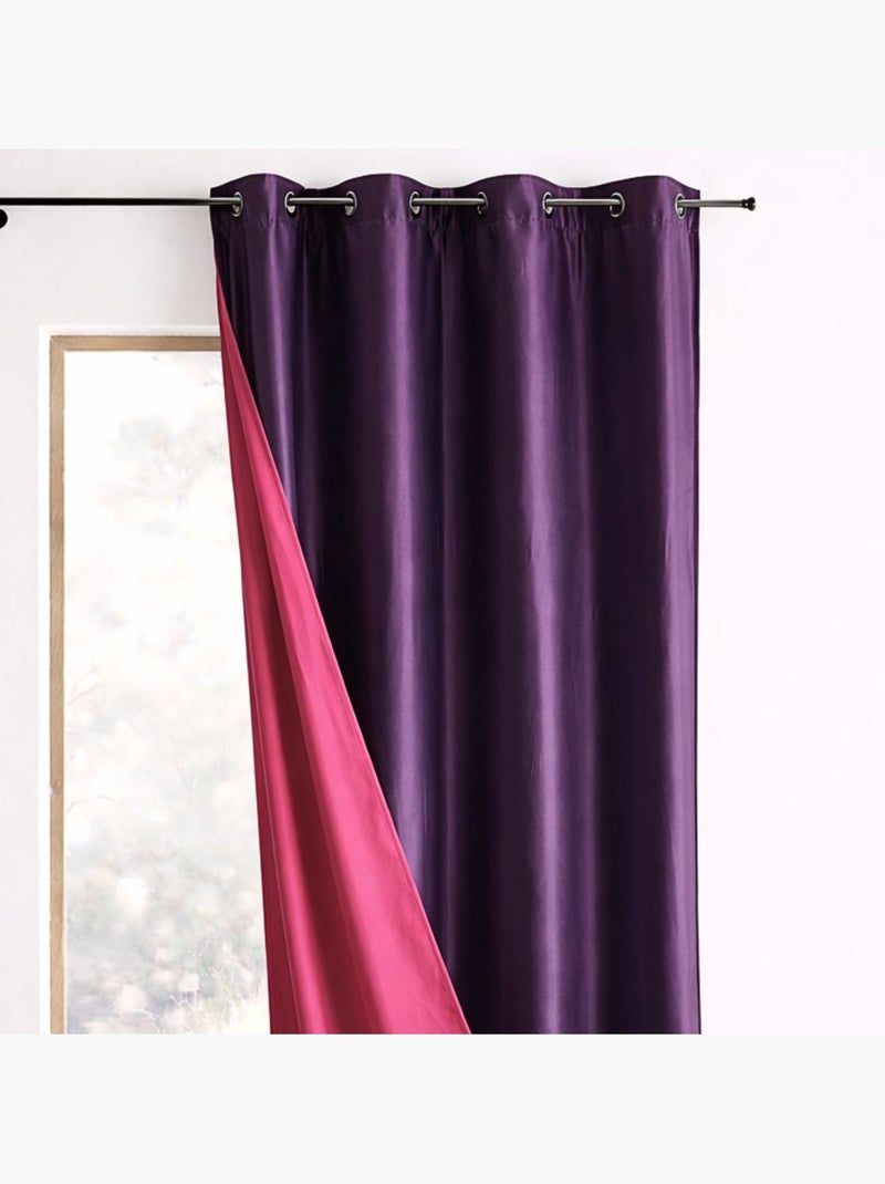 Rideau Ameublement Réversible en Taffetas Violet prune - Kiabi