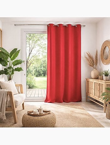 Rideau ameublement uni à oeillets