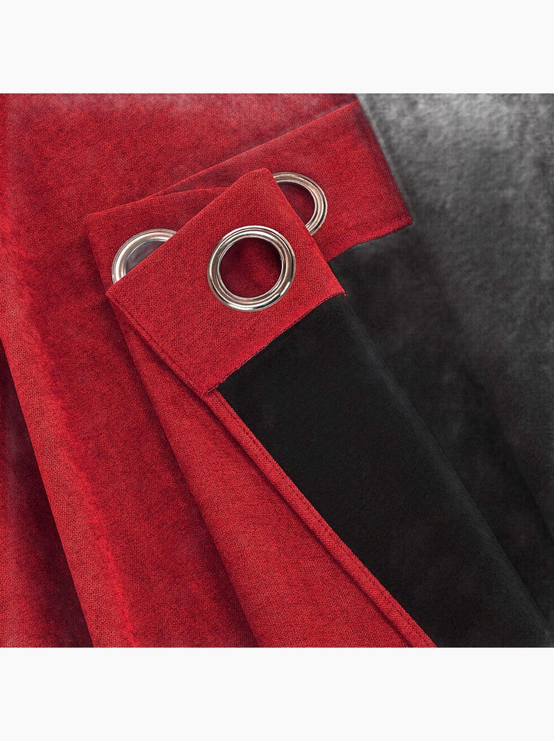 Rideau anti-froid doublé polaire Rouge - Kiabi