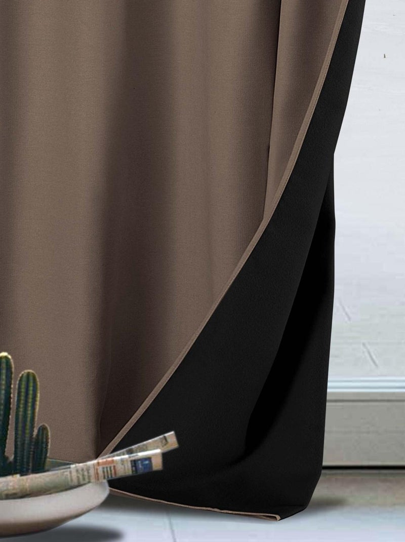 Rideau anti-froid doublé polaire Taupe - Kiabi