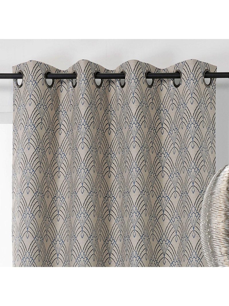 Rideau art décoratif en jacquard Bleu - Kiabi
