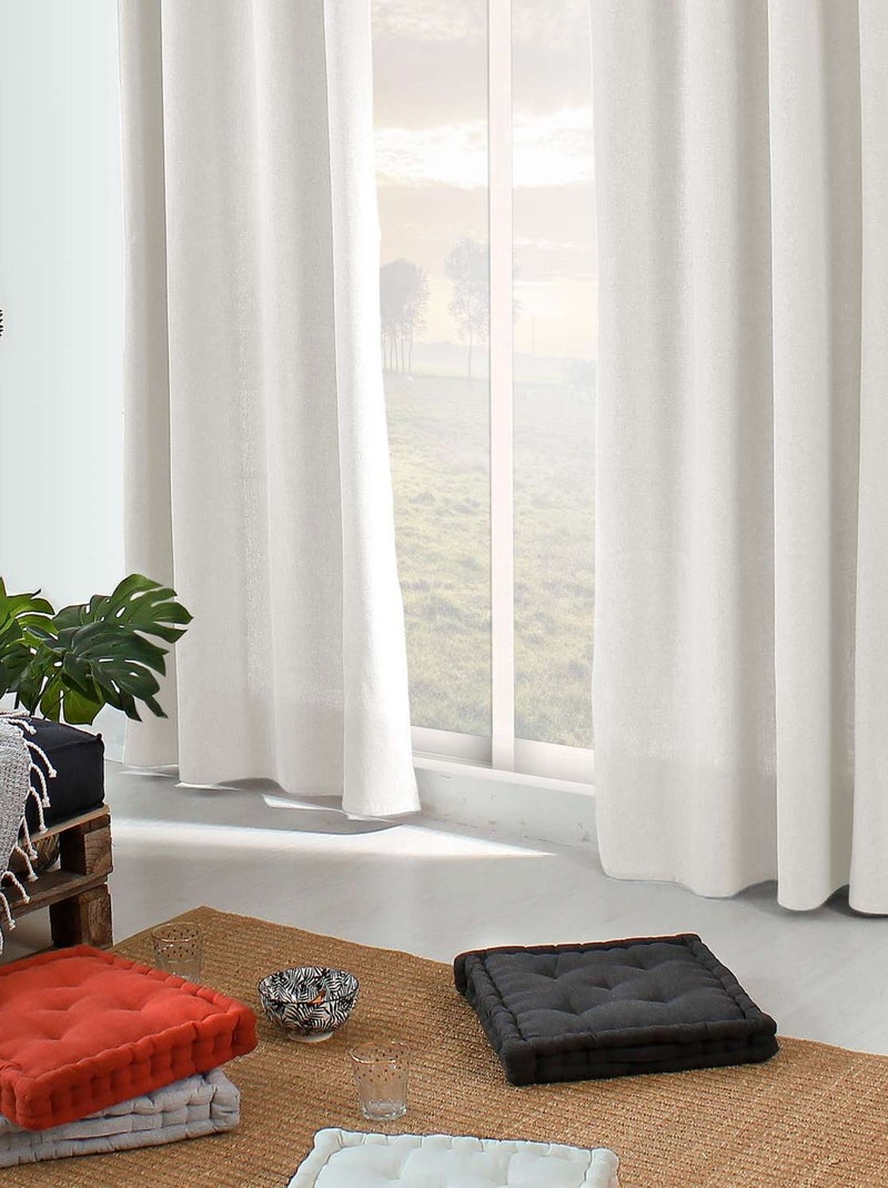 Rideau aspect chiné en coton recyclé DUNE Beige - Kiabi