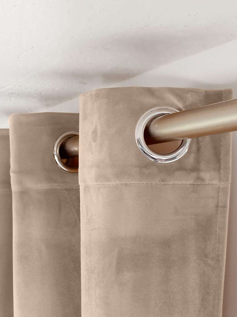 Rideau aspect chiné en coton recyclé DUNE Marron - Kiabi