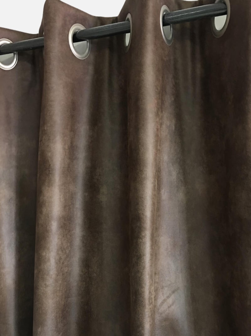 Rideau aspect faux cuir usé chocolat Marron - Kiabi
