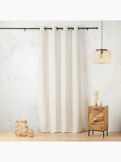 Rideau aspect lin à oeillets - Kiabi