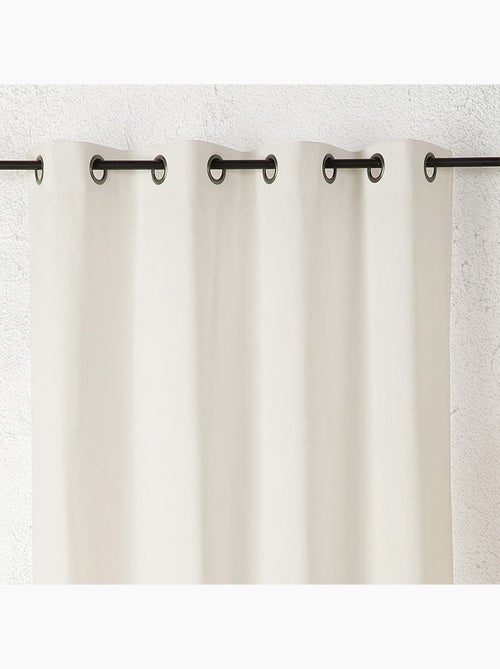 Rideau aspect lin à oeillets - Kiabi