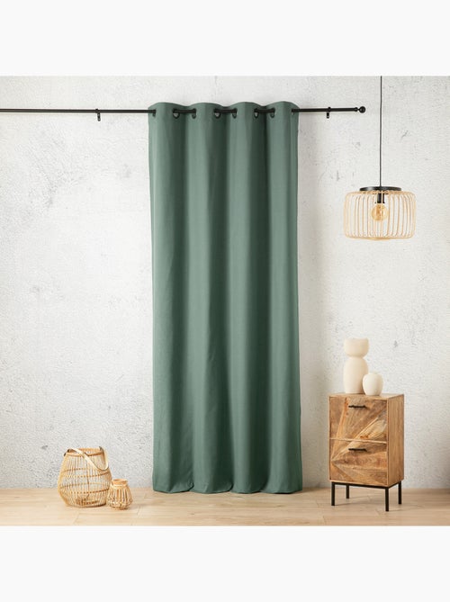 Rideau aspect lin à oeillets - Kiabi