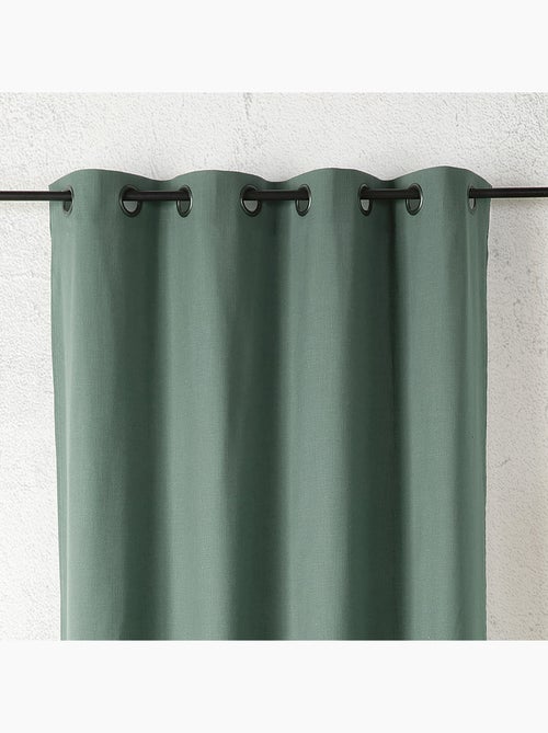 Rideau aspect lin à oeillets - Kiabi