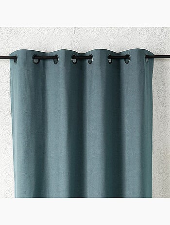 Rideau aspect lin à oeillets