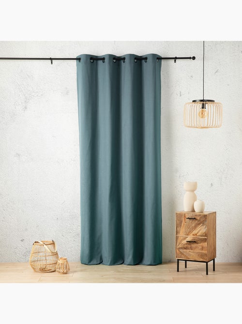 Rideau aspect lin à oeillets - Kiabi