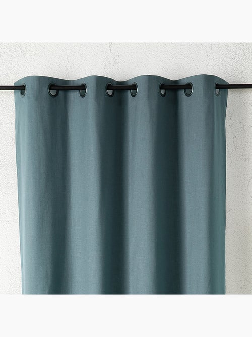 Rideau aspect lin à oeillets - Kiabi