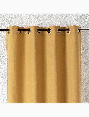 Rideau aspect lin à oeillets