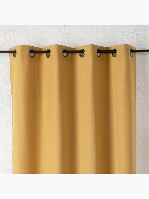 Rideau aspect lin à oeillets - Kiabi