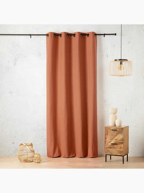 Rideau aspect lin à oeillets - Kiabi