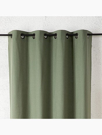 Rideau aspect lin à oeillets