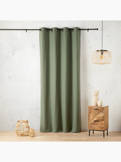 Rideau aspect lin à oeillets - Kiabi