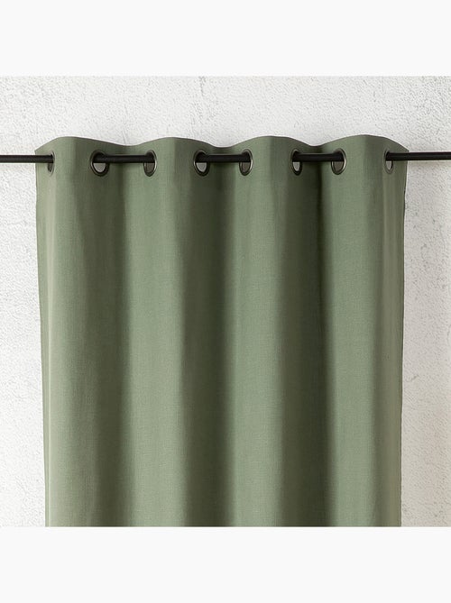 Rideau aspect lin à oeillets - Kiabi