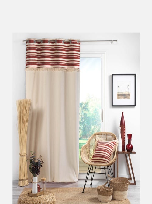 Rideau au top tissé et frangé - Kiabi