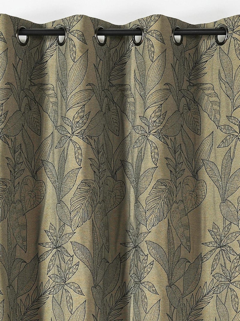 Rideau aux feuilles stylisées Vert - Kiabi