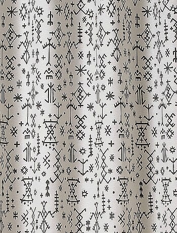 Rideau aux impressions de dessins aztèques