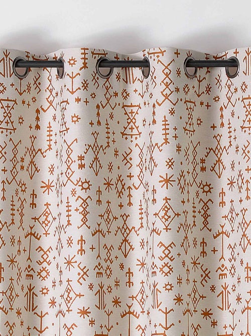Rideau aux impressions de dessins aztèques - Kiabi
