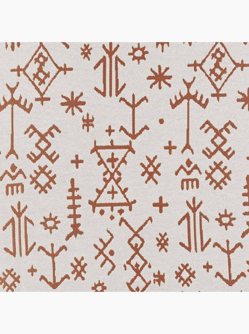 Rideau aux impressions de dessins aztèques Orange - Kiabi