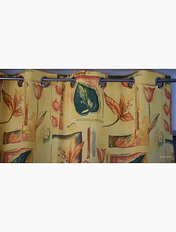 Rideau aux motifs floraux jaunes 140x250 cm