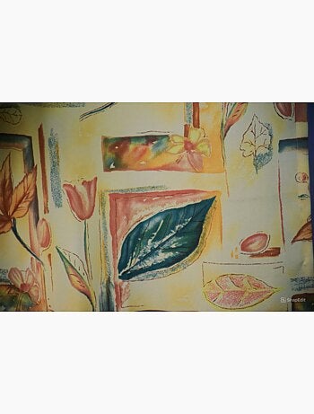 Rideau aux motifs floraux jaunes 140x250 cm