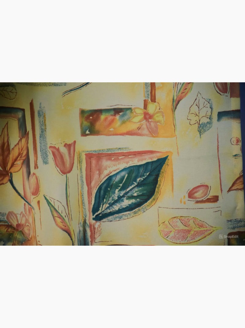 Rideau aux motifs floraux jaunes 140x250 cm Jaune - Kiabi