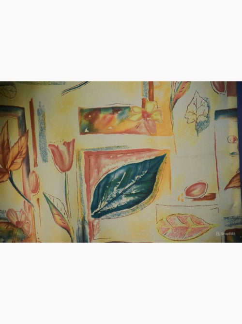 Rideau aux motifs floraux jaunes 140x250 cm - Kiabi