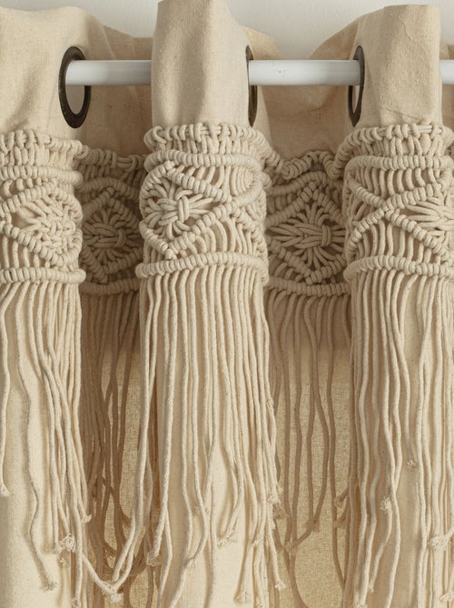 Rideau avec frise en macramé - Kiabi