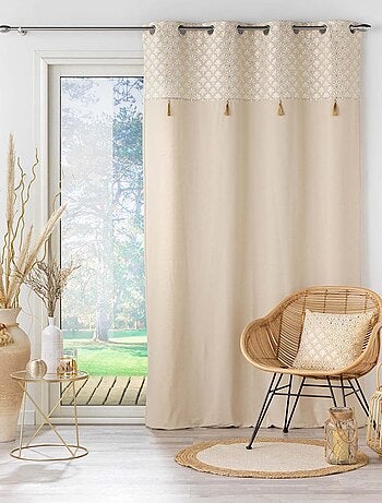 Rideau avec top imprimé et métallisé