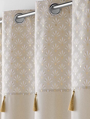 Rideau avec top imprimé et métallisé