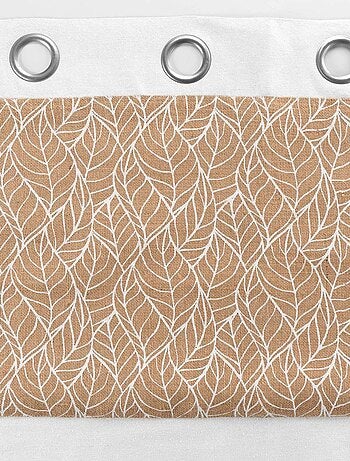 Rideau bi-matière avec toile de jute imprimée