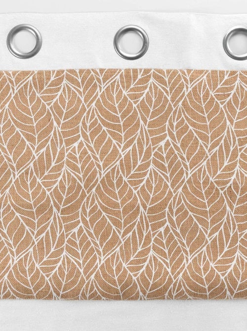 Rideau bi-matière avec toile de jute imprimée - Kiabi