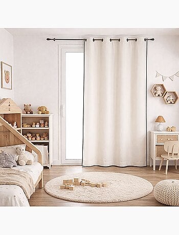 Rideau biais noir en polycoton